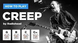 🎸 Creep • Radiohead guitar lesson easy version without barre chords [upl. by Ema]