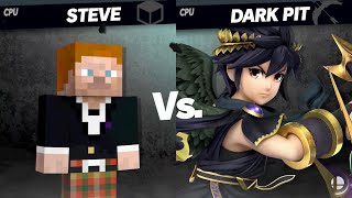 Super Smash Bros Ultimate  Steve Tuxedo vs Dark Pit [upl. by Shantha]