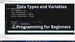 C Tutorial For Beginners EP 3 Data Types [upl. by Ocinom]