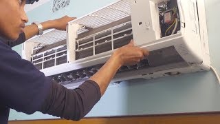 HOW TO OPEN SPLIT AC INDOOR UNIT FOR SERVICING OR CLEANIING [upl. by Nylidnam]