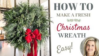 How to Make a Fresh Christmas WreathDIY Christmas Wreath [upl. by Assenev]