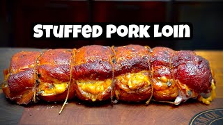 Smoked amp Stuffed Pork Loin Recipe  Smokin Joes Pit BBQ [upl. by Ahsram]