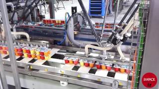 Packaging Line for Yogurts  Machine dEmballage Yaourt  iXAPACK PACKAGING [upl. by Sirah]