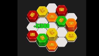 Hamster Kombat Game Sort Hexagon Tiles Stacks and get coins [upl. by Newhall565]