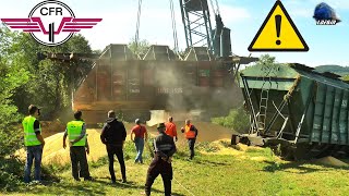 Ridicare Vagon Deraiat 🏗 Macara TAKRAF EDK1000 Crane Lifting a Derailed Wagon  14 September 2022 [upl. by Hadrian]