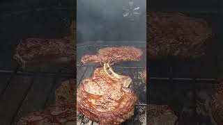 Grilling Bone in Ribeye ♨️ [upl. by Byrle489]