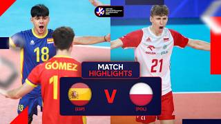 Highlights  Spain vs Poland  CEV U18 Volleyball European Championship 2024  Bronze Medal M [upl. by Nohtanhoj]