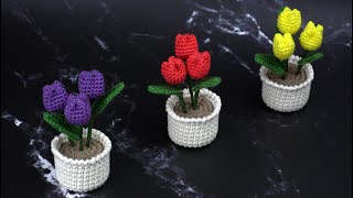 TULIPANES PEQUEÑOS EN CROCHET [upl. by Flessel]