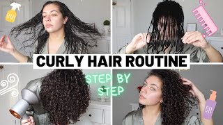 CURLY HAIR ROUTINE  Flip Section Method for Volume Definition amp Curl Longevity [upl. by Eecyak365]