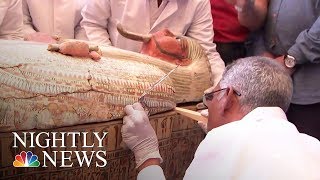 Egypt Opens Ancient Coffins To Find Perfectly Preserved Mummies  NBC Nightly News [upl. by Campney412]