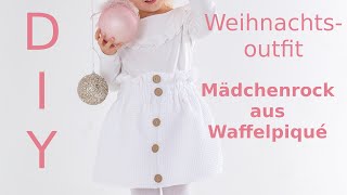 Mädchenrock nähen aus Waffelpiqué  mit Annas Nähschule  einfach nähen lernen [upl. by Blayne]