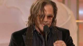 Mickey Rourke Wins Best Actor Motion Picture Drama  Golden Globes 2009 [upl. by Dnalyag169]