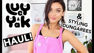 LUCY amp YAK HAUL  REVIEW amp HOW I STYLE DUNGAREES  SUMMER CLOTHING HAUL 2019  KatesBeautyStation [upl. by Eiznikam]