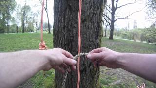 How to tie the Schwabisch friction hitch  Arborist knot tying [upl. by Mungovan]