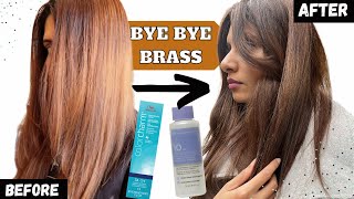 HOW TO TONE BRASSY Brown Hair at Home [upl. by Ylrebmi447]