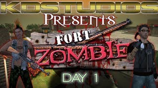 Fort Zombie Day 1  How to survive the apocalypse Crowbar [upl. by Nishi943]