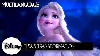 Frozen 2  Elsas Transformation Oneline Multilanguage Show yourself [upl. by Dnalyk890]