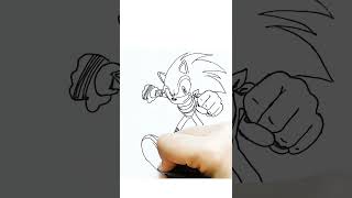 The best and easiest way to draw SONIC [upl. by Nanreit]