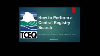 How to Perform a Central Registry Search [upl. by Gnoud]