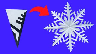 How to Make a Paper Snowflake 6  Kirigami Snowflake  Christmas Paper Crafts [upl. by Atok456]