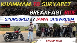 SUNDAY SPECIAL RIDE  KHAMMAM TO SURYAPET  SPONSORED BY JAWA KHAMMA  MOTOVLOGGING [upl. by Adidnere441]