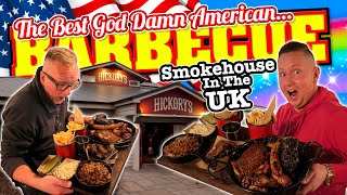 HICKORYS SMOKEHOUSE BBQ 🔥 The BEST American Barbecue DRY RUB RIBS  PULLED PORK in The UK [upl. by Gurolinick]