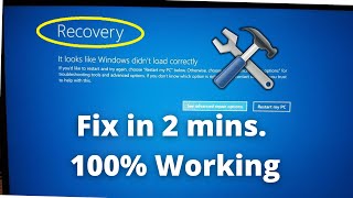 RECOVERY  It Looks Like Windows Didnt Load Correctly on windows 10  Blue Screen Error [upl. by Wernick]