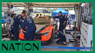 WRC Rally Mechanics repair Thierry Neuvilles car in minutes [upl. by Winston]