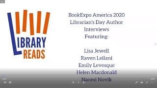 LibraryReads Virtual BEA Author Interviews Video 1 [upl. by Keever602]