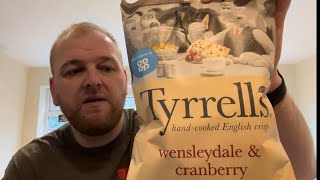 Tyrell’s Wensleydale amp Cranberry Flavour Crisps  Review [upl. by Notsniw4]