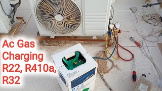 Split Ac Gas Charging kaise kare R410a R32 R22 R404 R134a  गैस चार्जिंग कैसे करें [upl. by Ijneb]