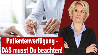 Patientenverfügung – DAS musst Du beachten Unser Tipp  einfach erklärt [upl. by Ahsitram]