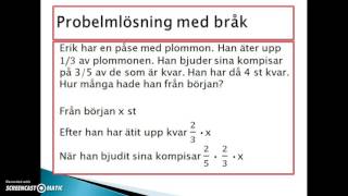 Problemlösning med bråk [upl. by Charmane]