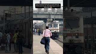 Man running furiously to catch Howrah  Bhubaneshwar Jan Shatabdi Express after departure 😳😦 [upl. by Yreffej]