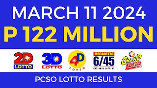 Lotto Result March 11 2024 9pm PCSO [upl. by Orodisi605]