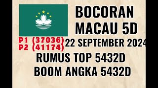 PREDIKSI TOTO MACAU 5D HARI INI 22 SEPTEMBER 2024  BOCORAN TOTO MACAU 5D HARI INI  TTM 5D [upl. by Adnamor34]