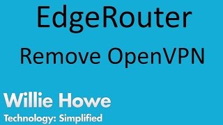 Remove OpenVPN From EdgeRouter [upl. by Zebaj608]