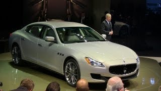 Watch the 2014 Maserati Quattroporte Debut at the Detroit Auto Show [upl. by Ierbua]