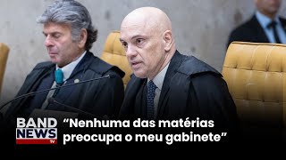 Alexandre de Moraes defende legalidade de pedidos de investigação  BandNews TV [upl. by Leahcimluap]