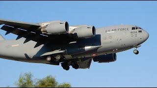 Unbelievably Short Takeoff by C17 Heavy amp Boeing 757  Two C17s Carrying Sikorsky VH92 Patriot [upl. by Kaine]