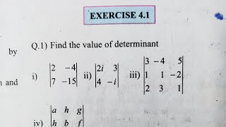 Exercise 41 Determinants and matrices Class 11 Maths 1 Maharashtra Board New syllabus by CHETAN sir [upl. by Pellikka]