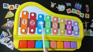 How to play Hickory Dickory Dock song piano Xylophone tutorial easy with notes keys and numbers [upl. by Plusch126]