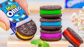 Amazing 🍫 OREO Cake 💙 Wonderful Miniature Rainbow Oreo Chocolate Cake Decorating  Mini Cakes Recipe [upl. by Akired]