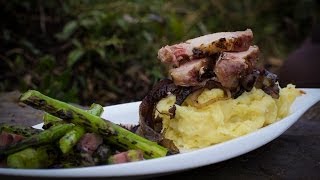 Folge17  Mangalica Rückensteak an grünem Spargel Deutsches BBQ und GrillRezept [upl. by Mara860]