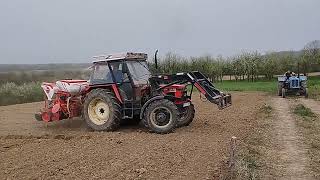 Zetor 7745 Plus i pneumatska turska sijacica [upl. by Nosreip]