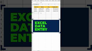 Data entry form using shortcut in excel💯🔥exceltricks exceltips excelshorts exceltutorial excel [upl. by Tengdin283]