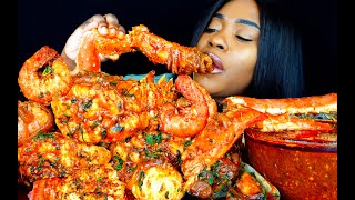 KING CRAB SEAFOOD BOIL MUKBANG  SEAFOOD  MUKBANG  DESHELLED LOBSTER  SEAFOOD BOIL  ASMR EATING [upl. by Desmund663]