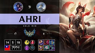 Ahri Mid vs Galio  TW Challenger Patch 1413 [upl. by Eimor]