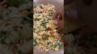 Fast and easy chicken pasta salad for dinner😋 easydinner chickenpasta salad mealideas [upl. by Mulac105]