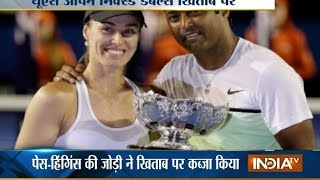 Leander Paes Martina Hingis Win US Open Mixed Doubles Title of 2015  India TV [upl. by Bennett]